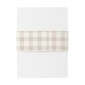 Neutral Tan Gingham Einladungsbanderole (Rückseitenbeispiel)