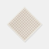 Neutral Tan Gingham Serviette (Ecke)