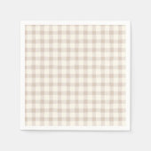 Neutral Tan Gingham Serviette (Vorderseite)