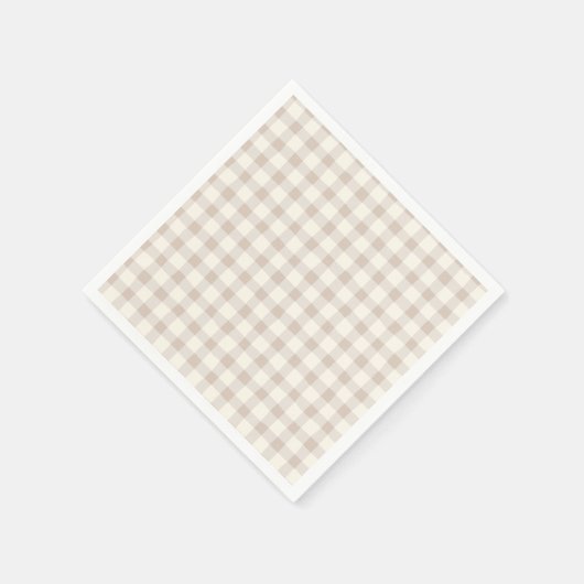 Neutral Tan Gingham Serviette (Ecke)