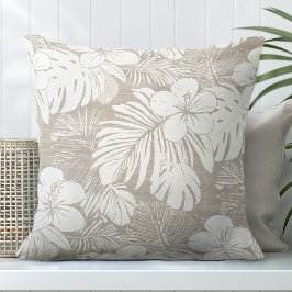 Neutral Tan Tropical Throw Kissen
