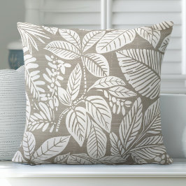 Neutral Tan Tropical Throw Kissen