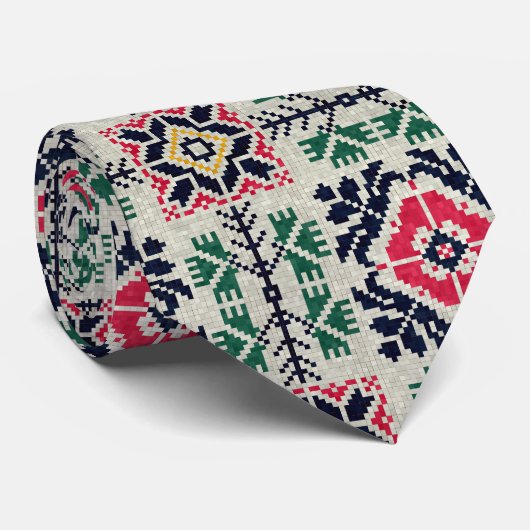 Neutral Tatreez Henna Thobe Dress Krawatte (Gerollt)