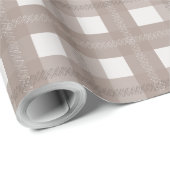 Neutral Taupe Christmas Plaid Pattern Geschenkpapier (Rolleneckpunkt)