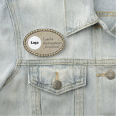 Neutral Taupe Gold Bling NAME TAG Namensschild (Beispiel)