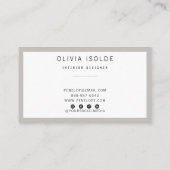 Neutral Taupe Gray Minimalistisch Modern Boho Tren Visitenkarte (Rückseite)