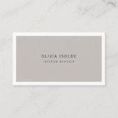 Neutral Taupe Gray Minimalistisch Modern Boho Tren Visitenkarte (Vorderseite)