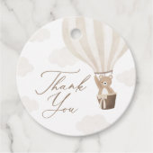 Neutral Teddy Bär Hot Air Ballon Babydusche Geschenkanhänger (Vorderseite)