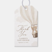 Neutral Teddy Bär Hot Air Ballon Babydusche Geschenkanhänger (Vorderseite)