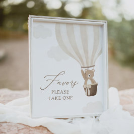 Neutral Teddy Bärenballon Baby Dusche Favorit Schi Poster