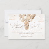 Neutral Teddy Bear Baby Dusche Vielen Dank Karte (Vorderseite)