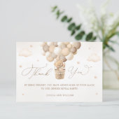 Neutral Teddy Bear Baby Dusche Vielen Dank Karte (Stehend Vorderseite)