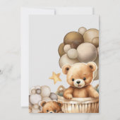 Neutral Teddy Bear Baby Shower Invitation Einladung (Rückseite)