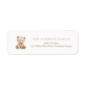 Neutral Teddy Bear Baby Shower Return Address (Vorne)