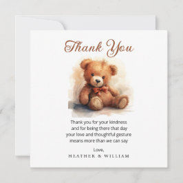 Neutral Teddy Bear Baby Shower Thank You Dankeskarte