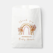 Neutral Terracotta Boho Rainbow Floral Baby Shower Geschenktütchen (Vorderseite)