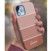 Neutral Terracotta | Ombre Stripes with Script Case-Mate iPhone Hülle
