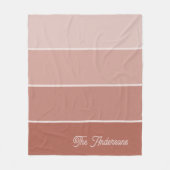 Neutral Terracotta | Ombre Stripes with Script Fleecedecke (Vorderseite)