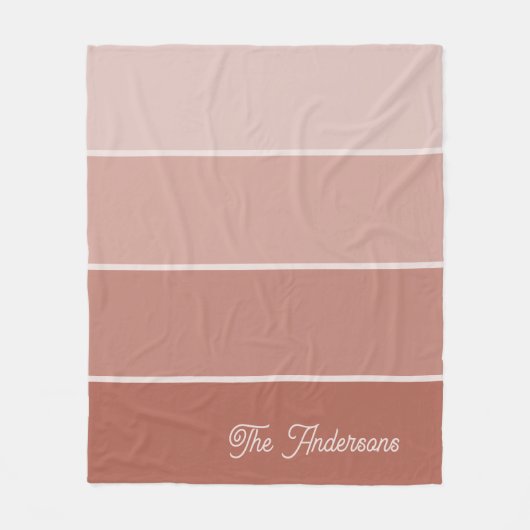 Neutral Terracotta | Ombre Stripes with Script Fleecedecke (Vorderseite)