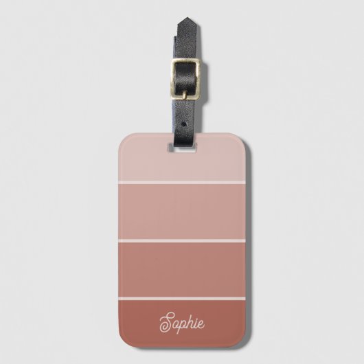 Neutral Terracotta | Ombre Stripes with Script Gepäckanhänger (Vorderseite Vertikal)