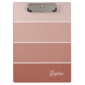 Neutral Terracotta | Ombre Stripes with Script Klemmbrett (Vorderseite)