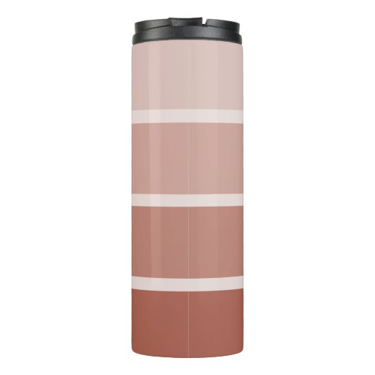 Neutral Terracotta | Ombre Stripes with Script Thermosbecher (Rückseite)