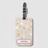 Neutral Terrazzo Pattern Background Gepäckanhänger (Vorderseite Vertikal)