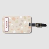 Neutral Terrazzo Pattern Background Gepäckanhänger (Vorderseite (Horizontal))