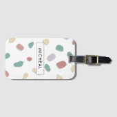 Neutral Terrazzo Pattern Background Gepäckanhänger (Vorderseite (Horizontal))