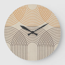 Neutral texturierte Linienuhren Große Wanduhr