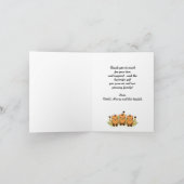 Neutral Tiger Triplets Baby Dusche Vielen Dank Dankeskarte (Innenseite)