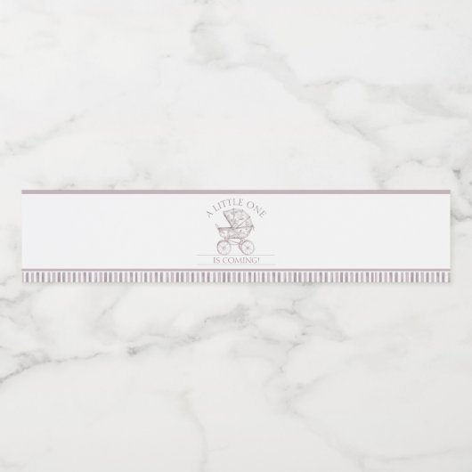 Neutral Toile De Jouy Baby Dusche Wasserflaschenetikett (Einzelnes Label)