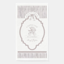Neutral Toile De Jouy Baby Shower Napkin