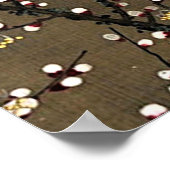 Neutral Tone Full Moon Cherry Blossom Design Art Poster (Ecke)