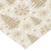 Neutral Tone Gold Christmas Tree Snowflake Pattern Kurzer Tischläufer (Ecke)