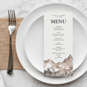 Neutral Tone Mountain Menu Card Programm