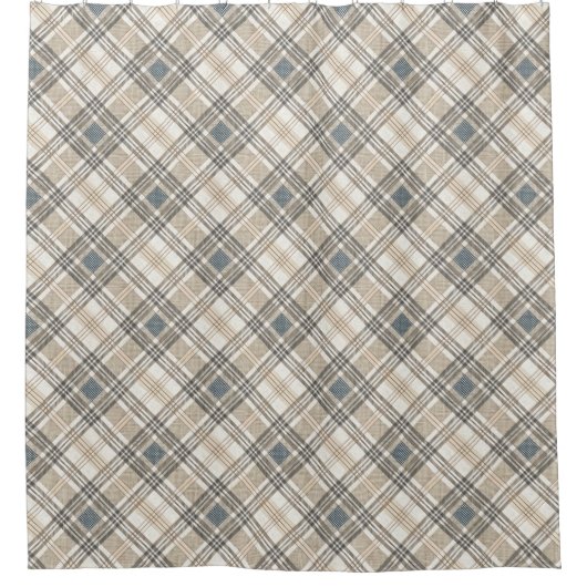 Neutral Toned Curtain Modern Geometric Statement Duschvorhang (Vorderseite)