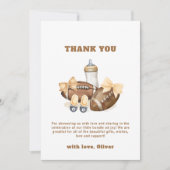 Neutral Touchdown Football Sport Boy Baby Shower Dankeskarte (Vorderseite)