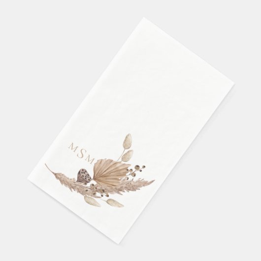 Neutral trocknende Foliage Monogram Handtücher Serviette (Ecke)