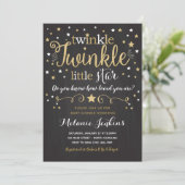 Neutral Twinkle Little Star Baby Dusche Einladung (Stehend Vorderseite)