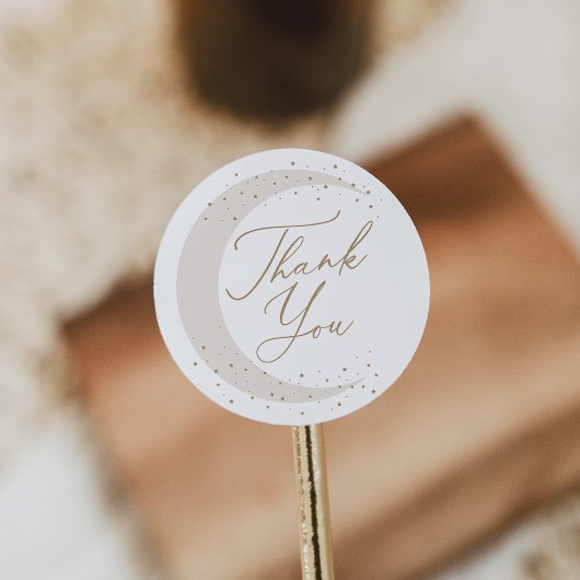 Neutral über die Mond-Babydusche Runder Aufkleber