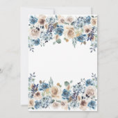 Neutral und blau | Bridal Brunch Einladung (Rückseite)