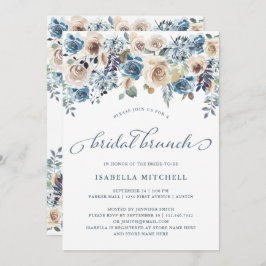 Neutral und blau | Bridal Brunch Einladung