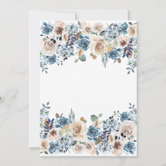 Neutral und blau | Junge oder Girl Christening Einladung (Rückseite)