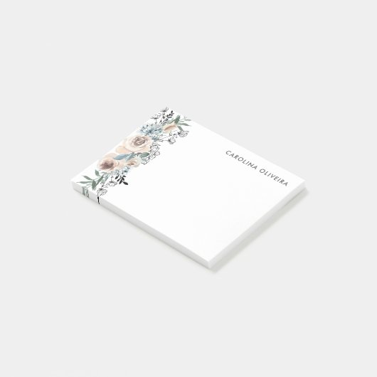 Neutral und von Hand gezogene Flora Post-it Klebezettel (angewinkelt)