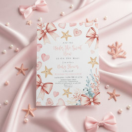 Neutral under the sea bow sweetheart baby shower einladung