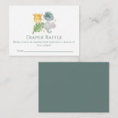 Neutral Watercolor Jungle Animals Baby Shower Begleitkarte (Vorne/Hinten)