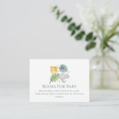 Neutral Watercolor Jungle Animals Baby Shower Begleitkarte (Stehend Vorderseite)