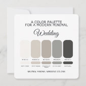 Neutral Wedding Color Palette Card Einladung (Rückseite)