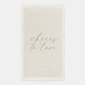 Neutral Wedding Guest Towels “Cheers to Love” Serviette (Vorderseite)